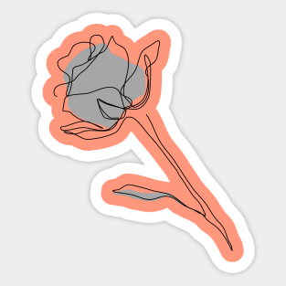 One line rose Sticker